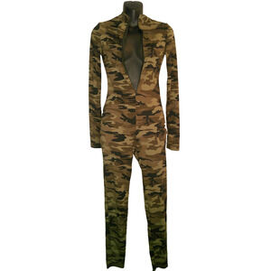 Shein Sxy Women's XS US 2 3/4 zip Camouflage Long Sleeve Jumper NEW